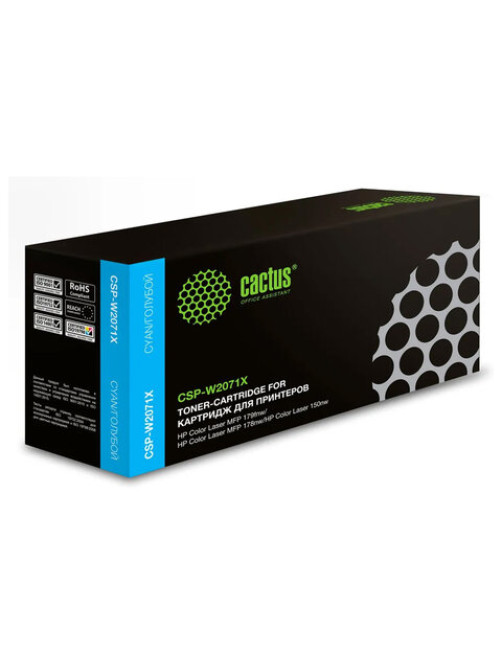 Картридж лазерный CACTUS (CSP-W2071X) для HP Color Laser 150a/150nw/178nw, голубой, ресурс 1300 страниц
