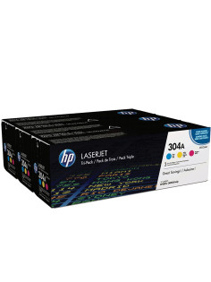 Картридж лазерный HP (CF372AM) ColorLaserJet CM2320/CP2025, №304A, оригинальный, КОМПЛЕКТ 3 цвета по 2800 страниц