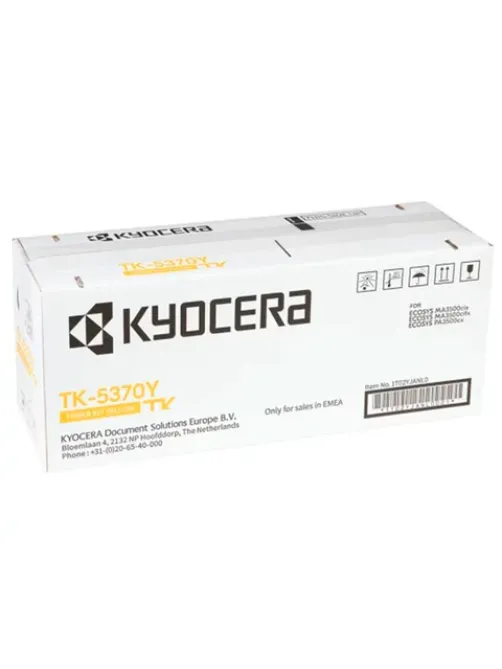 Тонер-картридж KYOCERA (TK-5370Y) ECOSYS PA3500cx/MA3500cix/MA3500cifx, желтый, оригинальный, ресурс 5000 страниц, 1T02YJANL0