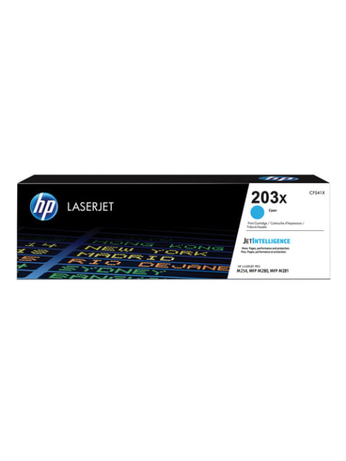 Картридж лазерный HP (CF541X) LaserJet Pro M254/M280/M281, №203X, голубой, оригинальный, ресурс 2500 страниц