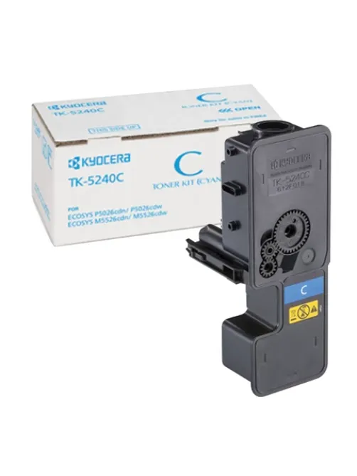 Тонер-картридж KYOCERA (TK-5240C) P5026cdn/w/M5526cdn/w, ресурс 3000 стр., цвет голубой, оригинальный, 1T02R7CNL0