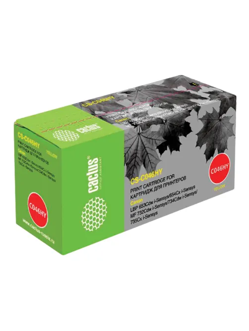 Картридж лазерный CACTUS (CS-046HY) для CANON LBP-653Cdw/654Cx/MF732Cdw, желтый, ресурс 5000 стр., CS-C046HY