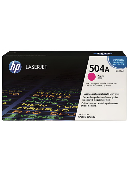 Картридж лазерный HP (CE253A) ColorLaserJet CP3525/CM3530, №504A, пурпурный, оригинальный, ресурс 7000 страниц