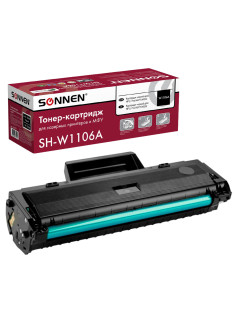 Картридж лазерный SONNEN (SH-W1106A) С ЧИПОМ для HP Laser107/135 ВЫСШЕЕ КАЧЕСТВО, черный, 1000 страниц, 363970