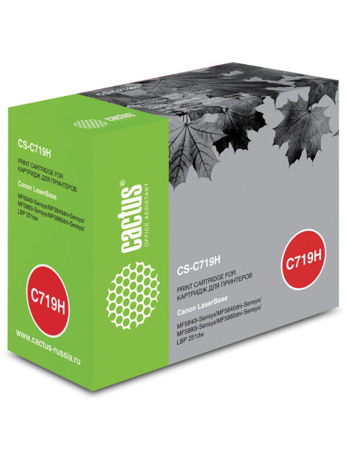 Картридж лазерный CACTUS (CS-C719H) для CANON LBP-6300dn/6650/MF5840/5880, ресурс 6400 стр.