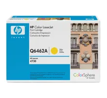 Картридж лазерный HP (Q6462A) ColorLaserJet CM4730, желтый, оригинальный, ресурс 12000 стр.