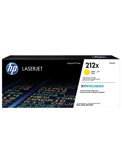 Картридж лазерный HP (W2122X) Color LaserJet M554/M555, №212X, желтый, оригинальный, ресурс 10 000 страниц