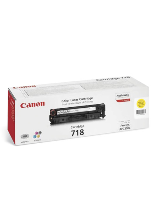 Картридж лазерный CANON (718Y) LBP7200Cdn / MF8330Cdn / MF8350Cdn, желтый, ресурс 2900 страниц, оригинальный, 2659B002