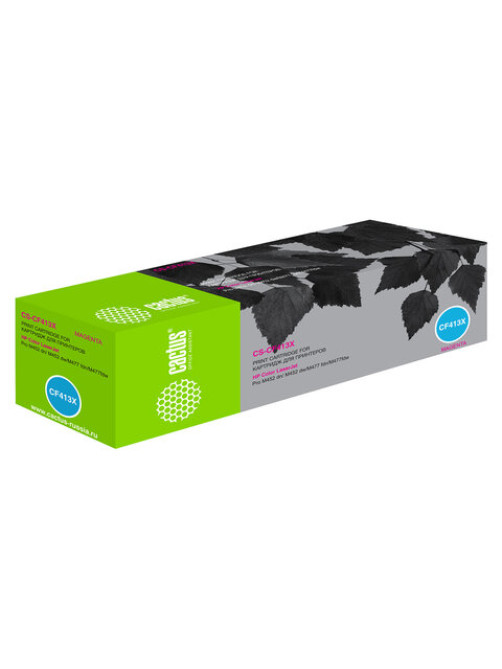 Картридж лазерный CACTUS (CS-CF413X) для HP LaserJet Pro M477fdn/fdw/M452dn/nw, пурпурный, ресурс 5000 стр.