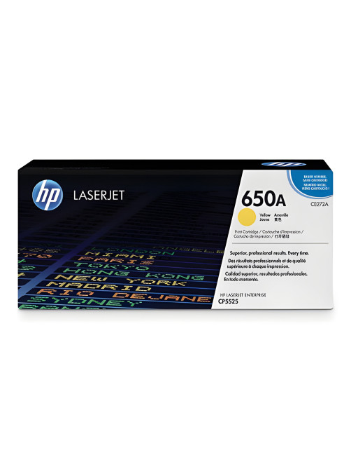 Картридж лазерный HP (CE272A) Color LaserJet Enterprise CP5525, №650A, желтый, оригинальный, ресурс 15000 страниц