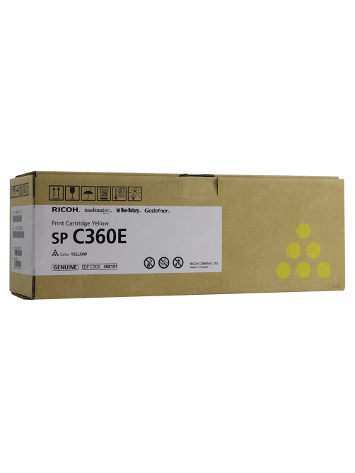 Тонер-картридж лазерный RICOH (SP C360E) SP C360/C361, желтый, оригинальный, ресурс 1500 стр., 408190