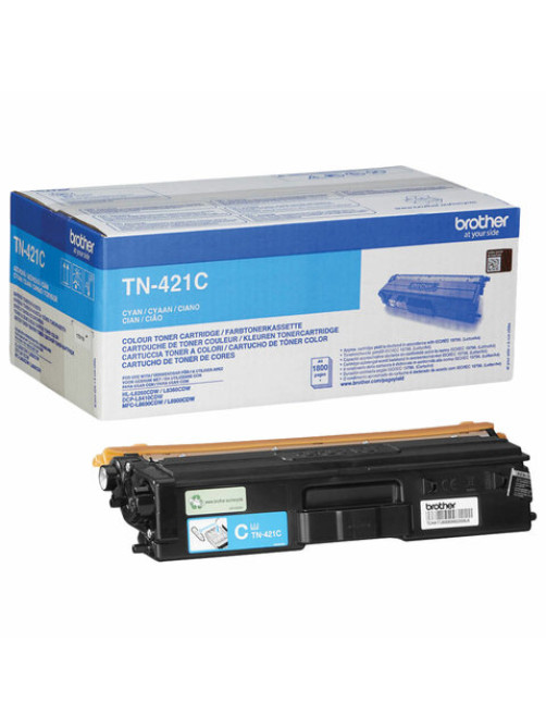 Картридж лазерный BROTHER (TN421C) HLL8260CDW/DCPL8410CDW/MFCL8690CDW, голубой, оригинальный, ресурс 1800 страниц