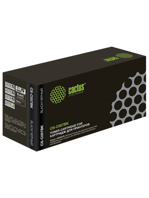 Картридж лазерный CACTUS (CS-C057BK) для Canon i-SENSYS LBP223dw/226dw/228x, ресурс 3100 страниц