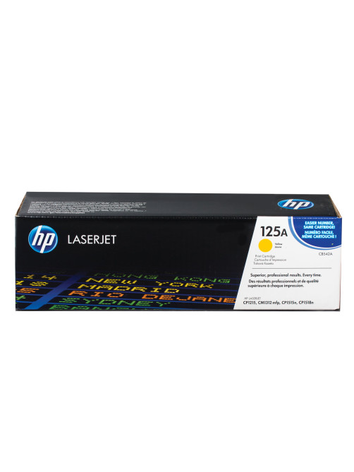 Картридж лазерный HP (CB542A) ColorLJ CP1215/CP1515N и др, №125A, желтый, оригинальный, ресурс 1400 страниц