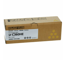 Картридж лазерный RICOH (SP C360HE) для Ricoh SP C360SFNw/C361SFNw, желтый, оригинальный, ресурс 6000 страниц, 408187