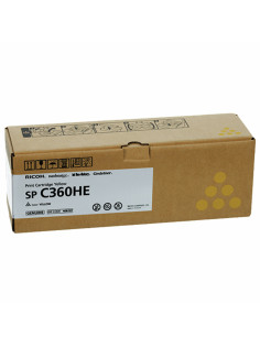 Картридж лазерный RICOH (SP C360HE) для Ricoh SP C360SFNw/C361SFNw, желтый, оригинальный, ресурс 6000 страниц, 408187