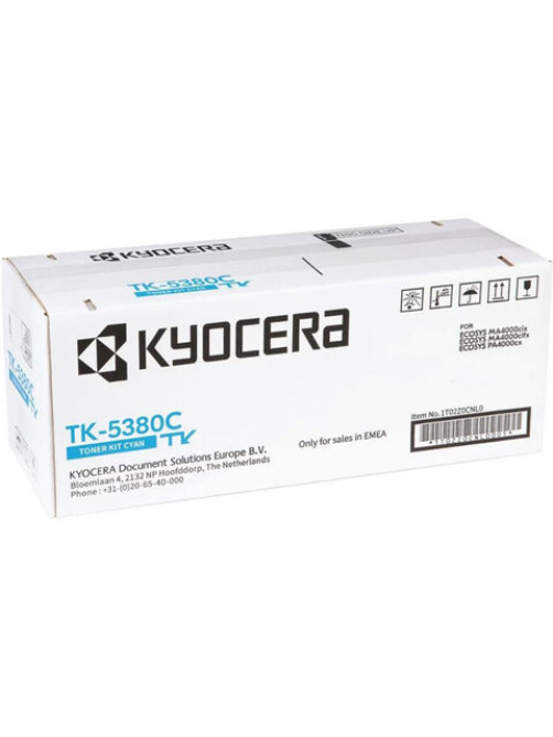 Тонер-картридж KYOCERA (TK-5380C) ECOSYS PA4000cx/MA4000cix/MA4000cifx, голубой, ресурс 10000 страниц, оригинальный, 1T02Z0CNL0
