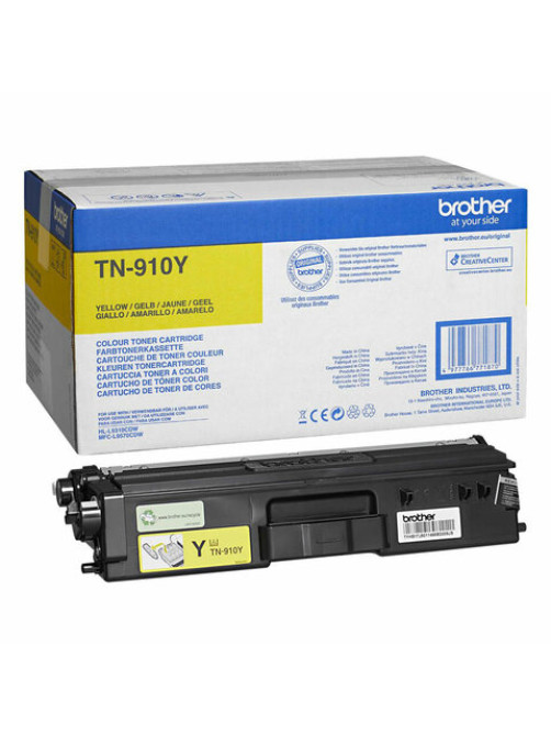 Картридж лазерный BROTHER (TN910Y) HL-L9310CDW/MFC-L9570CDW, желтый, оригинальный, ресурс 9000 страниц