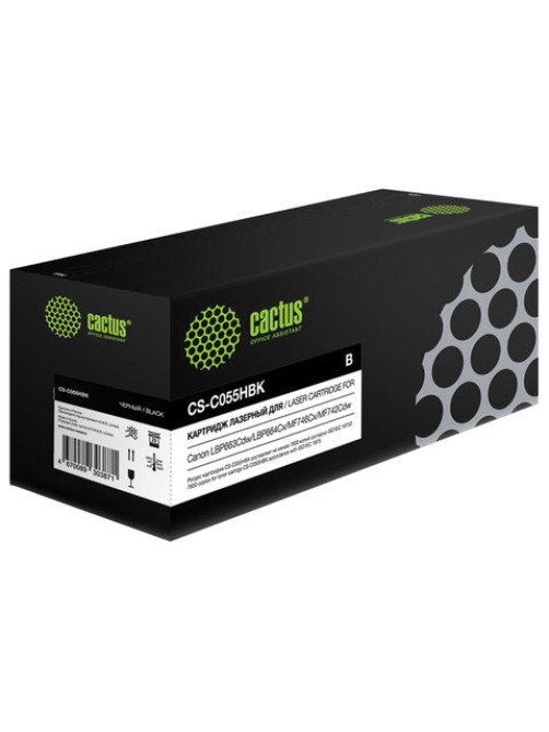 Картридж лазерный CACTUS (CS-C055HBK) для Canon LBP663Cdw/664Cx/MF746Cx/742Cd, черный, ресурс 7600 страниц