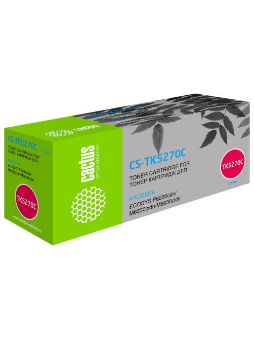 Картридж лазерный CACTUS (CS-TK5270C) для Kyocera P6230cdn/M6230cidn/M6630cidn, голубой, ресурс 6000 страниц