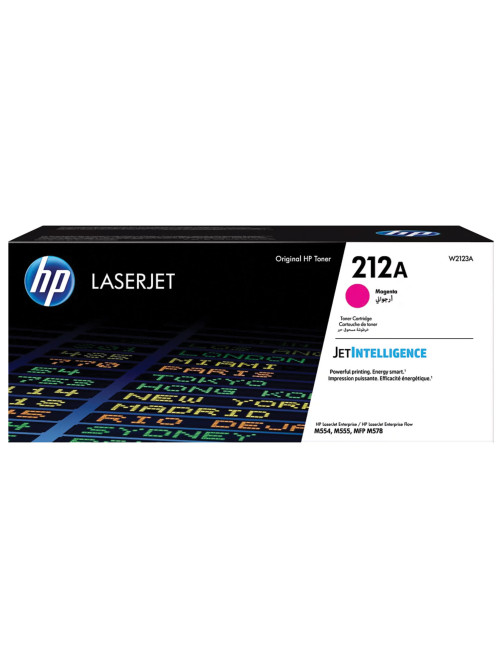 Картридж лазерный HP (W2123A) Color LaserJet M554/M555, №212A, пурпурный, оригинальный, ресурс 4500 страниц