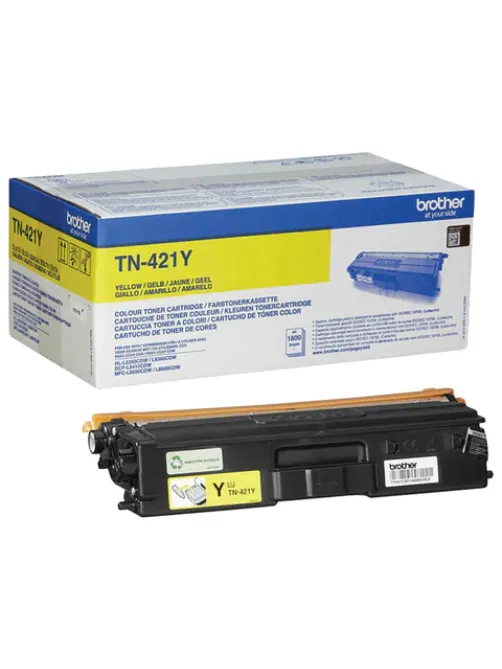 Картридж лазерный BROTHER (TN421Y) HLL8260CDW/DCPL8410CDW/MFCL8690CDW, желтый, оригинальный, ресурс 1800 страниц