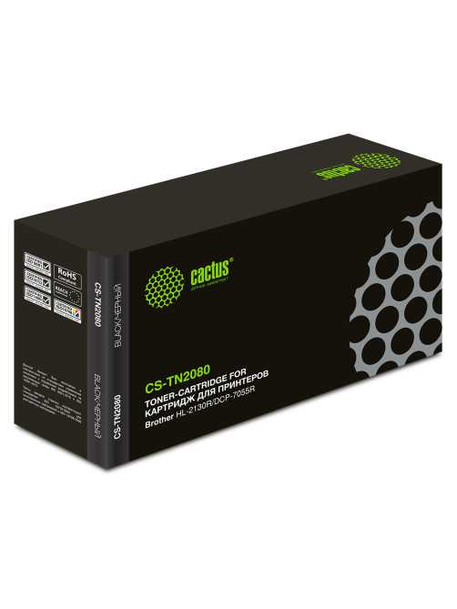 Картридж лазерный CACTUS (CS-TN2080) для BROTHER HL-2130R/DCP-7055R, ресурс 700 стр.