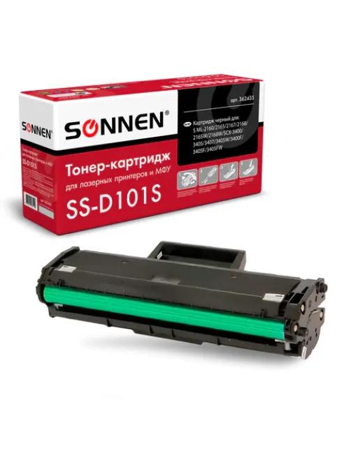 Картридж лазерный SONNEN (SS-D101S) для SAMSUNG ML2160-2168/SCX-3400/05-07, ВЫСШЕЕ КАЧЕСТВО, ресурс 1500 стр., 362435