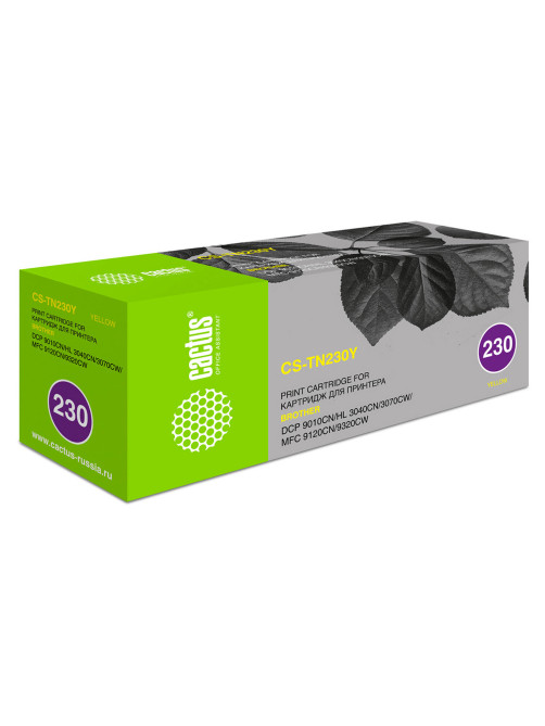 Картридж лазерный CACTUS (CS-TN230Y) для BROTHER DCP-9010CN/MFC-9120CN, желтый, ресурс 1400 стр.