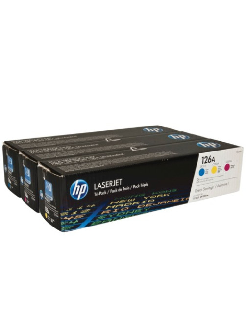 Картридж лазерный HP (CF341A) CLJ CP1025/M275/M175, №126A, оригинальный, КОМПЛЕКТ 3 цвета ресурс по 1000 страниц