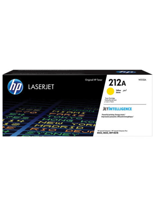 Картридж лазерный HP (W2122A) Color LaserJet M554/M555, №212A, желтый, оригинальный, ресурс 4500 страниц