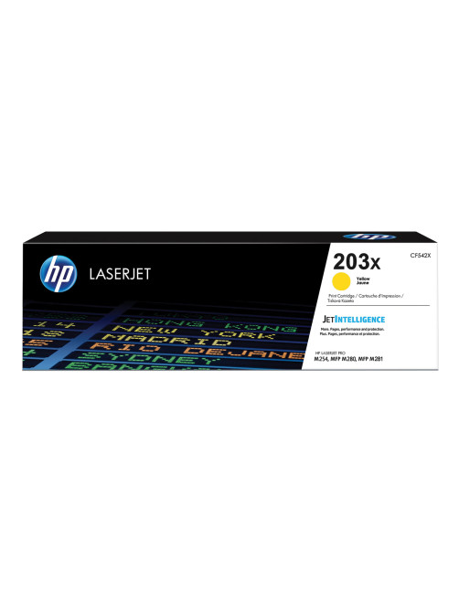 Картридж лазерный HP (CF542X) LaserJet Pro M254/M280/M281, №203X, желтый, оригинальный, ресурс 2500 страниц