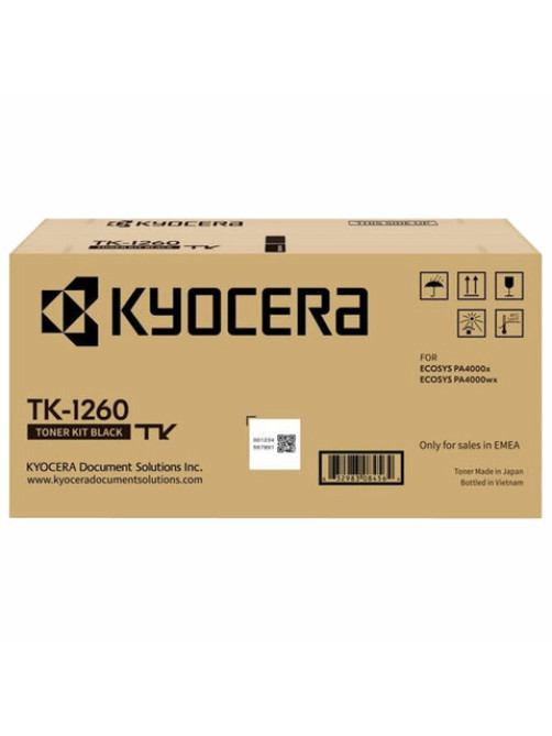 Тонер-картридж KYOCERA (TK-1260) для ECOSYS PA4000x/PA4000wx, ресурс 10000 стр., оригинальный, 1T0C150NL0
