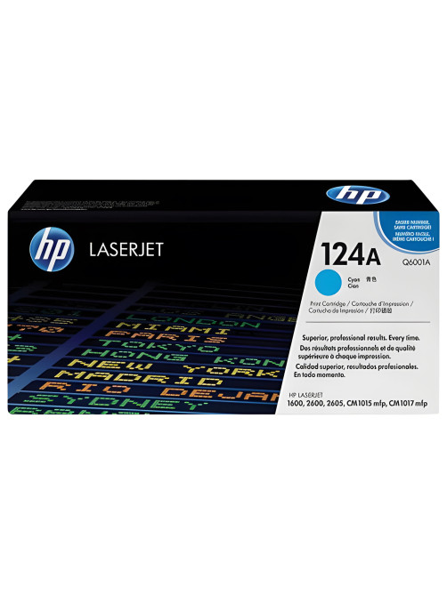 Картридж лазерный HP (Q6001A) ColorLaserJet CM1015/2600 и др, №124A, голубой, оригинальный, ресурс 2000 страниц