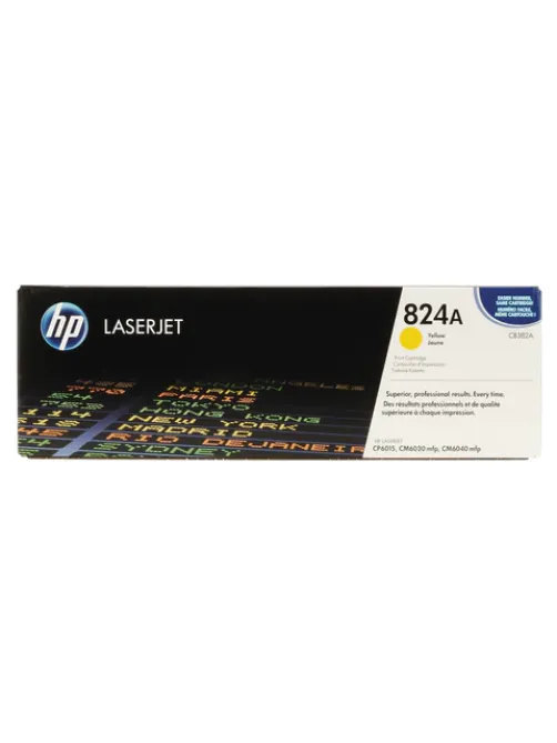 Картридж лазерный HP (CB382A) ColorLaserJet CP6015 и другие, №824A, желтый, оригинальный, ресурс 21000 страниц