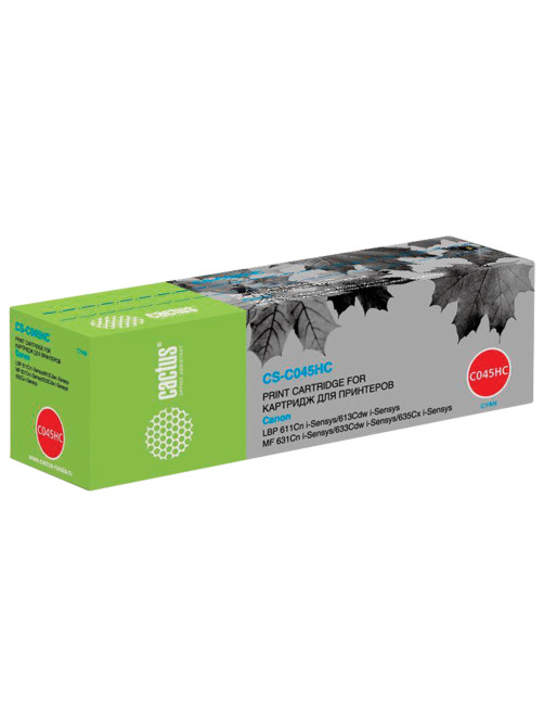 Картридж лазерный CACTUS (CS-045HC) для CANON MF635/633/631/LBP 611/613, голубой, ресурс 2200 стр., CS-C045HC