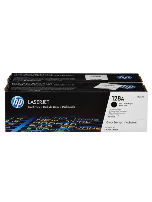 Картридж лазерный HP (CE320AD) CLJ CM1415FNW/CP1525NW, черный, оригинальный, КОМПЛЕКТ 2 шт., ресурс 2х2000 страниц