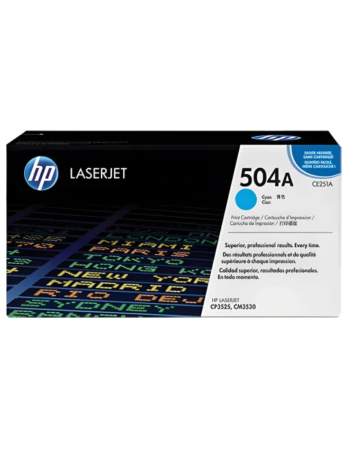 Картридж лазерный HP (CE251A) ColorLaserJet CP3525/CM3530, №504A, голубой, оригинальный, ресурс 7000 страниц