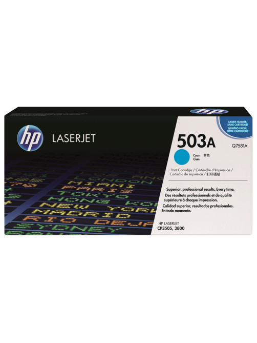 Картридж лазерный HP (Q7581A) ColorLaserJet CP3505/3800, голубой, оригинальный, ресурс 6000 страниц