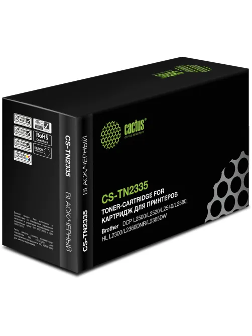 Картридж лазерный CACTUS (CS-TN2335) для BROTHER HL-L2300DR/L2340DWR/DCP-L2500DR, ресурс 1200 стр.