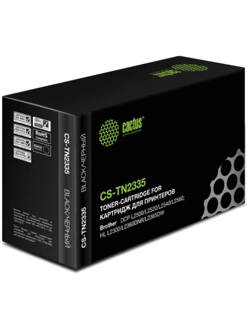 Картридж лазерный CACTUS (CS-TN2335) для BROTHER HL-L2300DR/L2340DWR/DCP-L2500DR, ресурс 1200 стр.