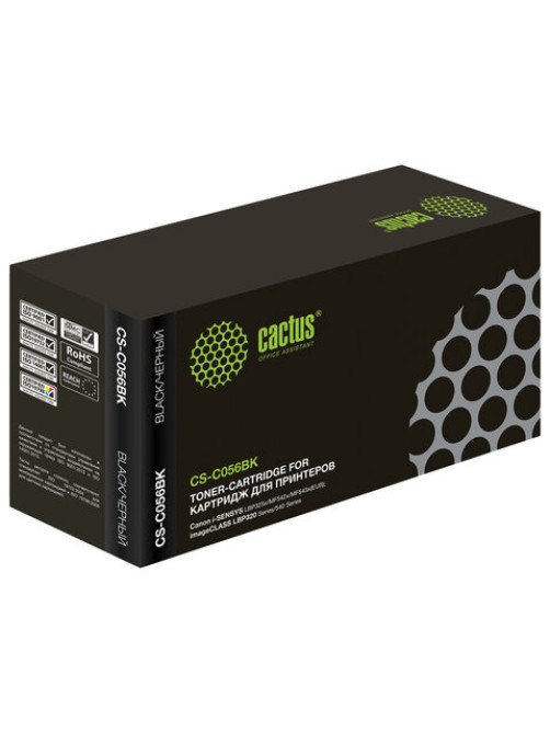 Картридж лазерный CACTUS (CS-C056BK) для Canon i-SENSYS LBP325x/MF542x/543x, ресурс 10 000 страниц