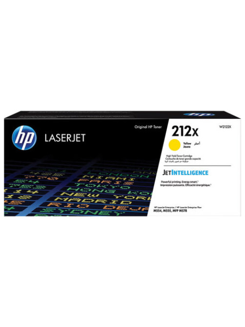 Картридж лазерный HP (W2122X) Color LaserJet M554/M555, №212X, желтый, оригинальный, ресурс 10 000 страниц