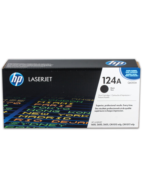 Картридж лазерный HP (Q6000A) ColorLaserJet CM1015/2600 и др, №124A, черный, оригинальный, 2500 страниц