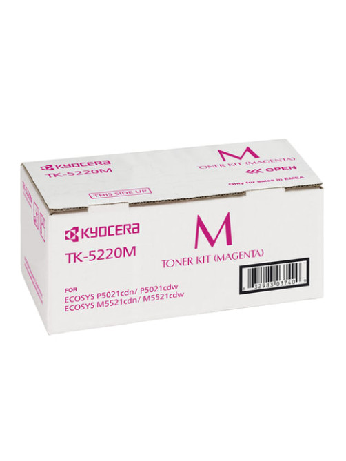 Тонер-картридж KYOCERA (TK-5220M) ECOSYS P5021cdn/cdw/M5521cdn/cdw, пурпурный, ресурс 1200 стр., оригинальный, 1T02R9BNL1