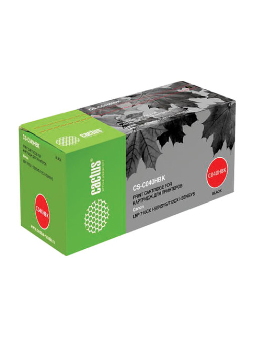 Картридж лазерный CACTUS (CS-040HBK) для CANON i-SENSYS LBP-710Cx/712Cx, черный, ресурс 12500 страниц, CS-C040HBK
