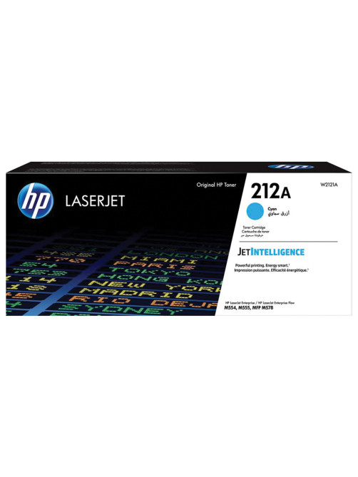 Картридж лазерный HP (W2121A) Color LaserJet M554/M555, №212A, голубой, оригинальный, ресурс 4500 страниц