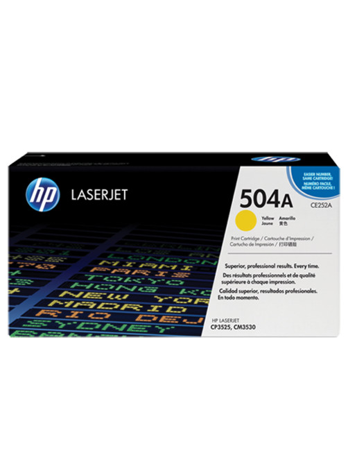 Картридж лазерный HP (CE252A) ColorLaserJet CP3525/CM3530, №504A, желтый, оригинальный, ресурс 7000 страниц