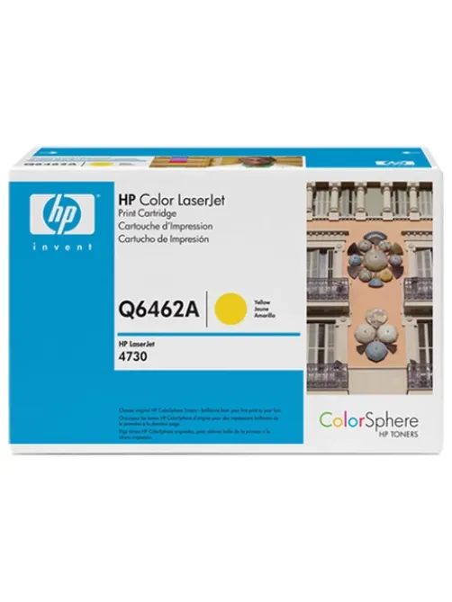 Картридж лазерный HP (Q6462A) ColorLaserJet CM4730, желтый, оригинальный, ресурс 12000 стр.