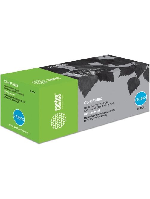 Картридж лазерный CACTUS (CS-CF360X) для HP LaserJet Pro M552dn/M553dn/M553n, черный, ресурс 12500 стр.